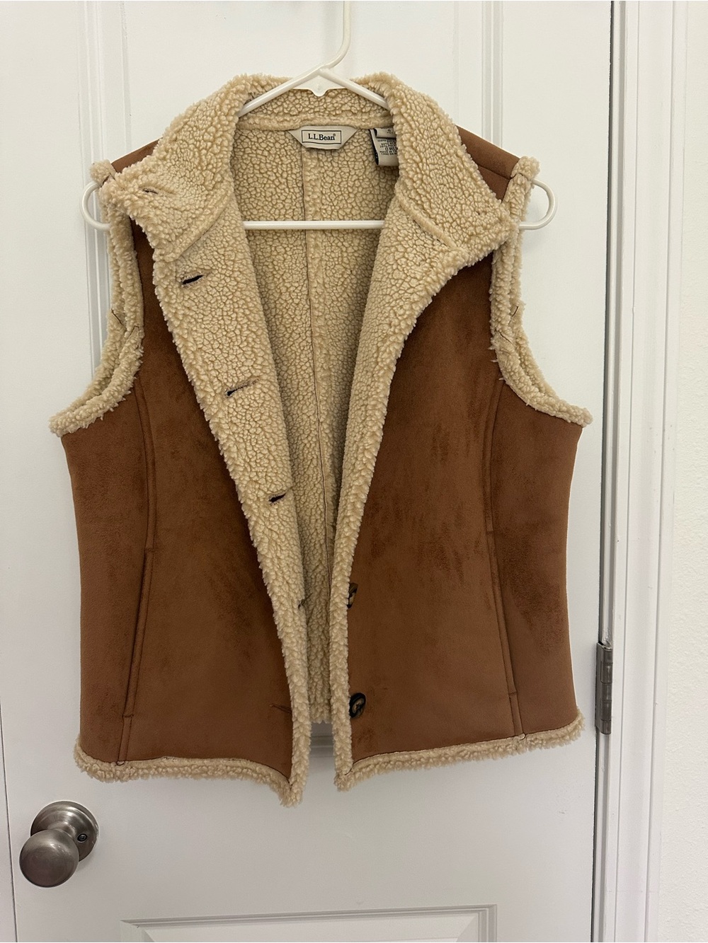 Vintage L.L. Bean Women's Faux Suede Sherpa Lining Vest